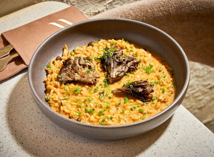 Risotto cu ragut de ciuperci si cremă de trufe