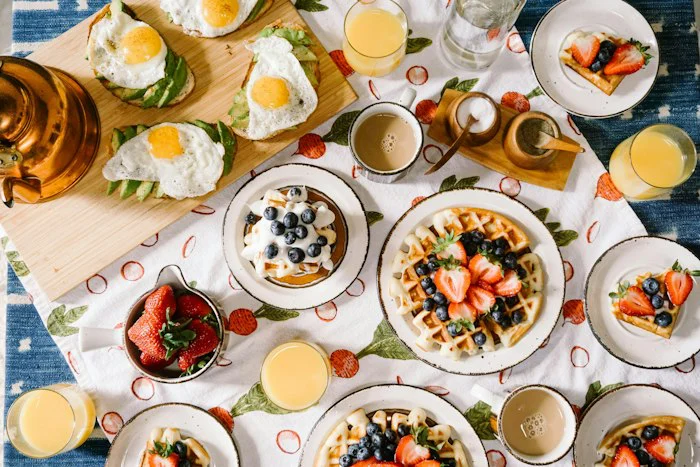 Detaliu farfurie de brunch